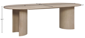 Meridian Furniture Caldra Solid Wood Acacia Veneer Dining Table Mid Century Modern Seats up to Ten Natural 772Natural-T