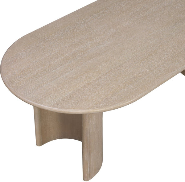 Meridian Furniture Caldra Solid Wood Acacia Veneer Dining Table Mid Century Modern Seats up to Ten Natural 772Natural-T