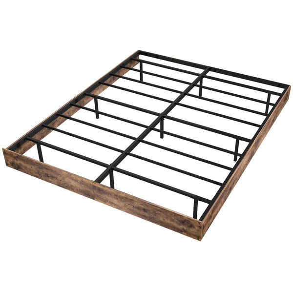 English Elm King Platform Bed with Rgb Led Ambient Glow Heavy Duty Metal Frame Floating Design T3963P446982