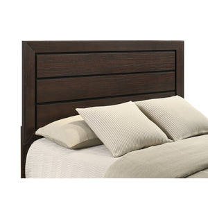 English Elm Villeparisis Dark Cocoa Eastern King Panel Bed with Horizontal Panels, Warm Transitional Wood Finish, Sturdy Design Elegant Craftsmanship B062S01088