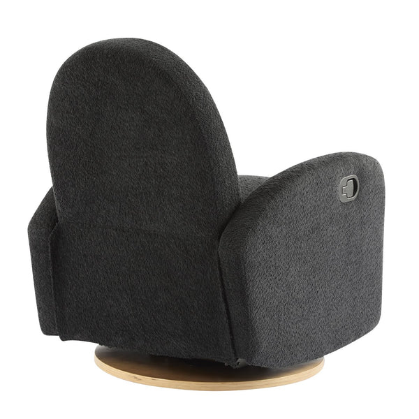 English Elm Christopher Knight Home® - 360 Swivel and Glider Recliner Chair with Boucle Upholstery, Solid Wood Base, Smooth Rocking Comfort Black N771P207029H
