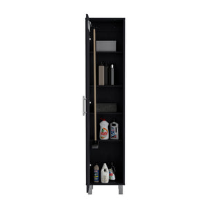 English Elm Cabinet Buccan Storage Black – Engineered Wood Garage Cabinet with Single Door, 5 Shelves, Versatile Organizing (90) B092P201590