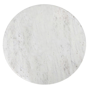 English Elm Myles Round Marble Top Side Table with Hammered Aluminum Pedestal Base B136P419855