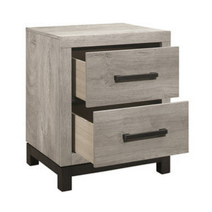 English Elm Deena 2 Drawer Nightstand Wood Grain Gray Finish with Metal Handles for Bedroom B056P416823