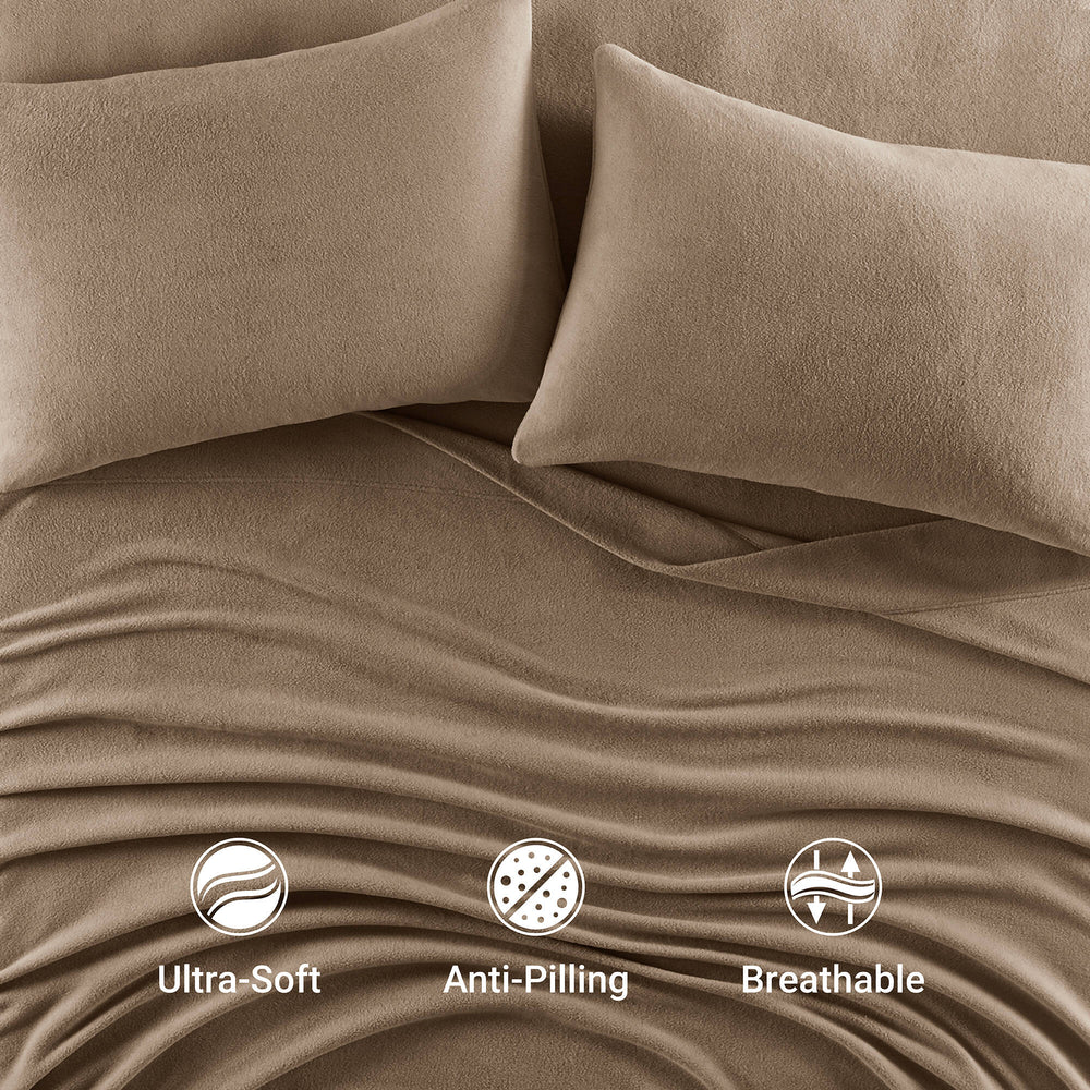 JLA Home True North by Sleep Philosophy - Sheet Micro Fleece Sheet Set – Ultra-Soft, OEKO-TEX Certified, Breathable Warmth, No-Pill Durability (Twin–King) SHET20-533