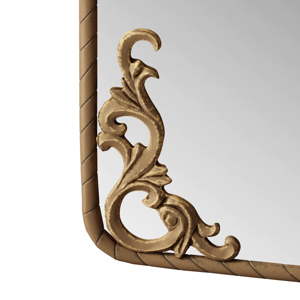 English Elm 58"X24" Arched Full Body Mirror - Vintage Ornate Design, Wall-Mounted, Durable Shatter-Resistant Glass W757P286271