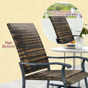 English Elm Garden Steel Frame Outdoor Glider Chair with Breathable Mesh for Porch or Patio T3971P444279