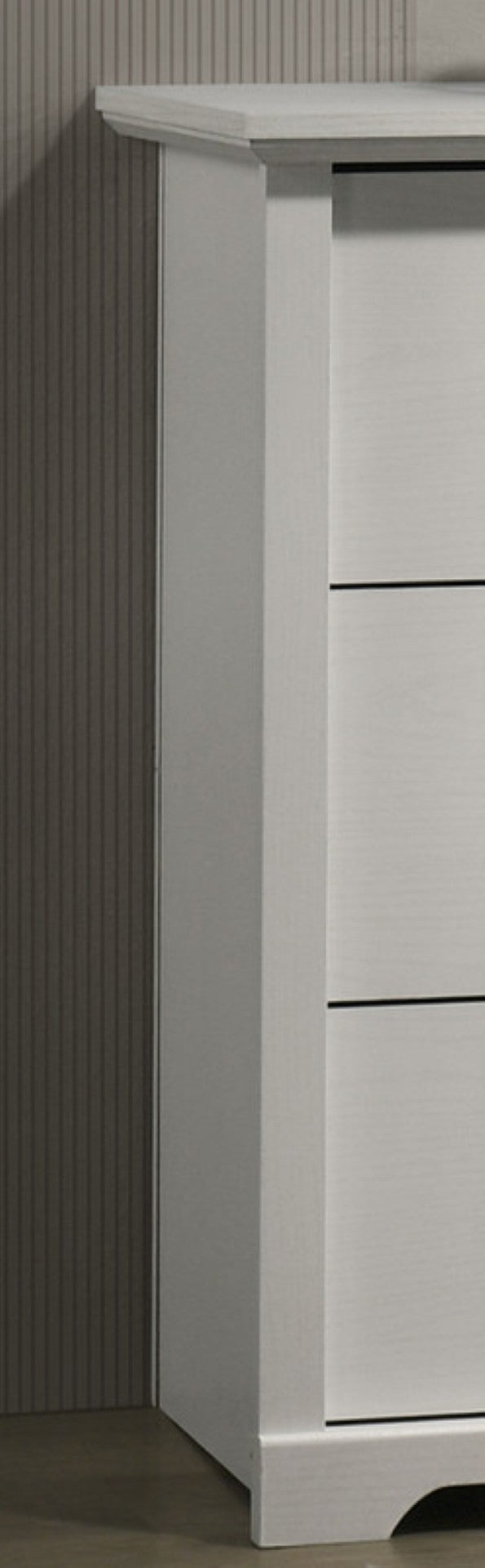 English Elm Elettra Wide Six Drawer Dresser White Laminate Finish with Black Metal Hardware B2749P413338