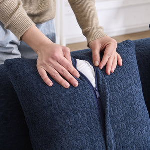 English Elm Compression Compression Sponge Sofa Curved Modular Sectional with 30D High-Density Chenille Sleeper for Cozy Apartment Living Room Comfort and Safe Rounded Design Navy Blue W2231S00030