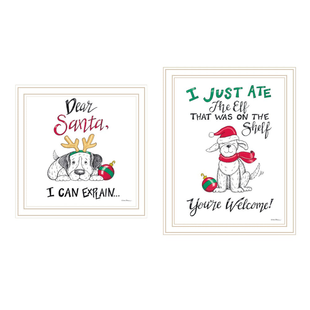 English Elm Trendy Decor 4u Holiday Humor Two Piece Framed Wood Wall Art for Festive Home B067P256619
