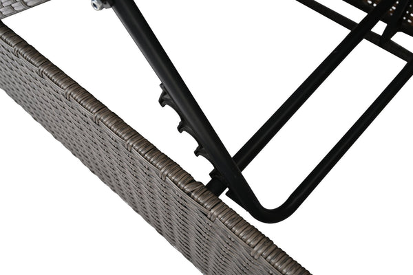 English Elm Patio 7-Piece Pe Wicker Furniture Set With Lounger Sofa, Cushions, And Glass Table For Outdoor Comfort W1703S00029-GIGA