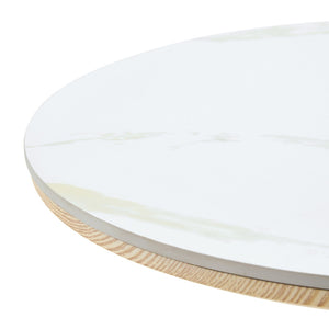 English Elm Rock Slab Round Bar Table with Gold Stainless Steel Base for Modern Home Entertaining W2920P443467