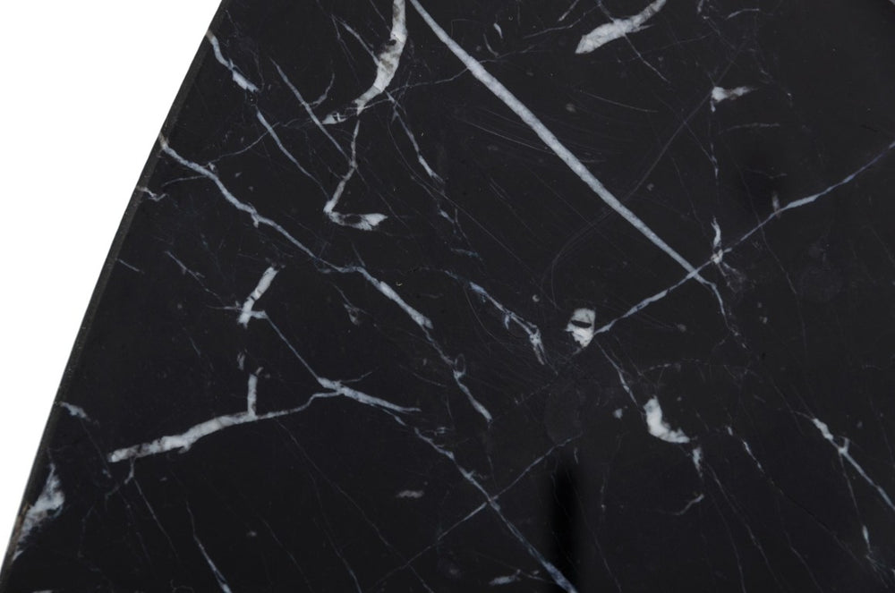 VIG Furniture Kowal Round Glam Black Marble Dining Table With Gold Geometric Pedestal Seats 6, Contemporary Luxe VGGMM-DT-1426
