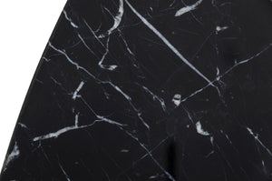 VIG Furniture Kowal Round Glam Black Marble Dining Table With Gold Geometric Pedestal Seats 6, Contemporary Luxe VGGMM-DT-1426