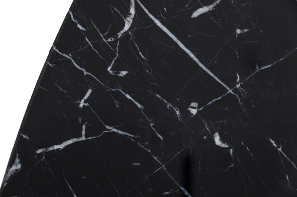VIG Furniture Kowal Round Glam Black Marble Dining Table With Gold Geometric Pedestal Seats 6, Contemporary Luxe VGGMM-DT-1426