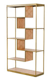 VIG Furniture Modrest Jessica - Modern Oak & Brass Bookshelf VGGMBK-1179-SHELF