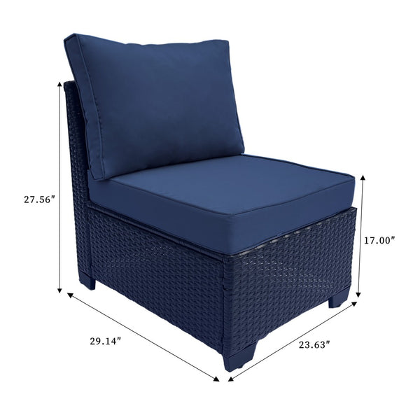 English Elm Outdoor 7-Piece Pe Rattan Garden Patio Furniture Set With Cushions For Stylish Comfort & Durability W213S00045-GIGA