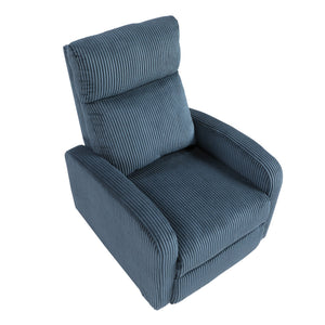 English Elm Modern Parsons Push Back Recliner Chair in Soft Corduroy Fabric — Sleek Comfortable Living Room Lounger with Solid Wood Frame and Easy Recline Mechanism Blue 30 L x 27 W x 21.5 H B011P395851