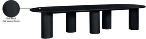 Meridian Furniture Dolan Art Deco Dining Table with Five Pedestal Base for Formal Large Gathering Spaces Black 773Black-T