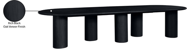 Meridian Furniture Dolan Art Deco Dining Table with Five Pedestal Base for Formal Large Gathering Spaces Black 773Black-T