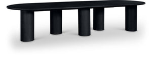 Meridian Furniture Dolan Art Deco Dining Table with Five Pedestal Base for Formal Large Gathering Spaces Black 773Black-T