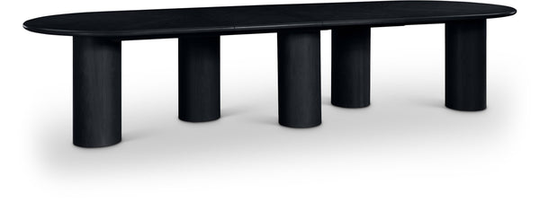 Meridian Furniture Dolan Art Deco Dining Table with Five Pedestal Base for Formal Large Gathering Spaces Black 773Black-T