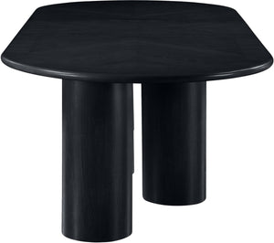 Meridian Furniture Dolan Art Deco Dining Table with Five Pedestal Base for Formal Large Gathering Spaces Black 773Black-T