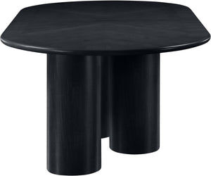 Meridian Furniture Dolan Art Deco Dining Table with Five Pedestal Base for Formal Large Gathering Spaces Black 773Black-T