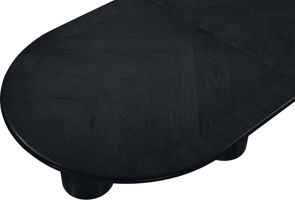 Meridian Furniture Dolan Art Deco Dining Table with Five Pedestal Base for Formal Large Gathering Spaces Black 773Black-T
