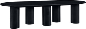 Meridian Furniture Dolan Art Deco Dining Table with Five Pedestal Base for Formal Large Gathering Spaces Black 773Black-T