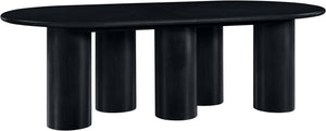 Meridian Furniture Dolan Art Deco Dining Table with Five Pedestal Base for Formal Large Gathering Spaces Black 773Black-T