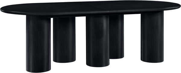 Meridian Furniture Dolan Art Deco Dining Table with Five Pedestal Base for Formal Large Gathering Spaces Black 773Black-T