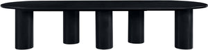 Meridian Furniture Dolan Art Deco Dining Table with Five Pedestal Base for Formal Large Gathering Spaces Black 773Black-T