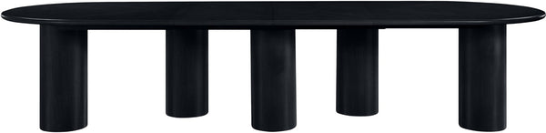 Meridian Furniture Dolan Art Deco Dining Table with Five Pedestal Base for Formal Large Gathering Spaces Black 773Black-T