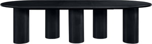 Meridian Furniture Dolan Art Deco Dining Table with Five Pedestal Base for Formal Large Gathering Spaces Black 773Black-T