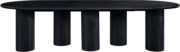 Meridian Furniture Dolan Art Deco Dining Table with Five Pedestal Base for Formal Large Gathering Spaces Black 773Black-T