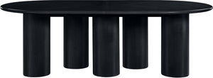 Meridian Furniture Dolan Art Deco Dining Table with Five Pedestal Base for Formal Large Gathering Spaces Black 773Black-T