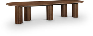 Meridian Furniture Dolan Art Deco Dining Table with Five Pedestal Base for Formal Large Gathering Spaces Brown 773Brown-T