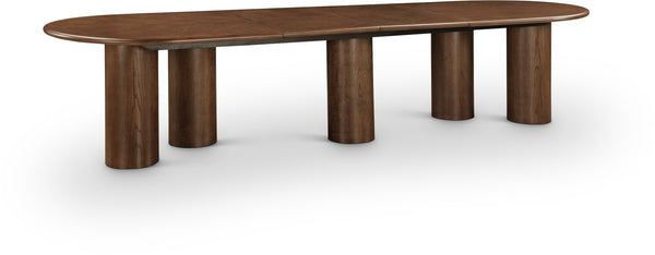 Meridian Furniture Dolan Art Deco Dining Table with Five Pedestal Base for Formal Large Gathering Spaces Brown 773Brown-T