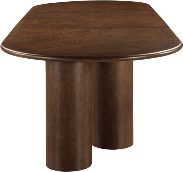 Meridian Furniture Dolan Art Deco Dining Table with Five Pedestal Base for Formal Large Gathering Spaces Brown 773Brown-T