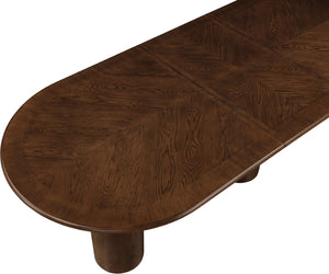 Meridian Furniture Dolan Art Deco Dining Table with Five Pedestal Base for Formal Large Gathering Spaces Brown 773Brown-T