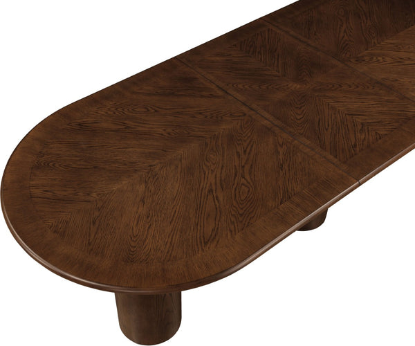 Meridian Furniture Dolan Art Deco Dining Table with Five Pedestal Base for Formal Large Gathering Spaces Brown 773Brown-T