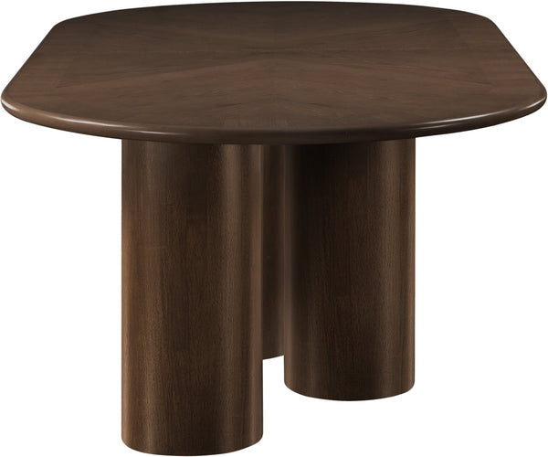 Meridian Furniture Dolan Art Deco Dining Table with Five Pedestal Base for Formal Large Gathering Spaces Brown 773Brown-T