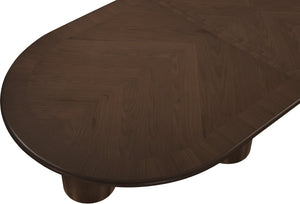 Meridian Furniture Dolan Art Deco Dining Table with Five Pedestal Base for Formal Large Gathering Spaces Brown 773Brown-T