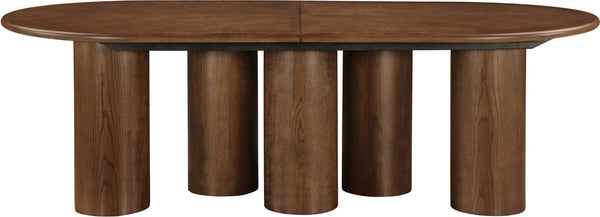 Meridian Furniture Dolan Art Deco Dining Table with Five Pedestal Base for Formal Large Gathering Spaces Brown 773Brown-T