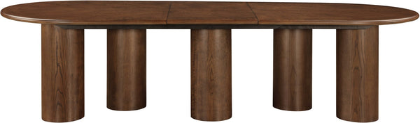 Meridian Furniture Dolan Art Deco Dining Table with Five Pedestal Base for Formal Large Gathering Spaces Brown 773Brown-T
