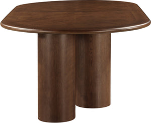 Meridian Furniture Dolan Art Deco Dining Table with Five Pedestal Base for Formal Large Gathering Spaces Brown 773Brown-T