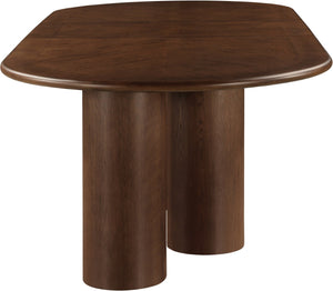 Meridian Furniture Dolan Art Deco Dining Table with Five Pedestal Base for Formal Large Gathering Spaces Brown 773Brown-T