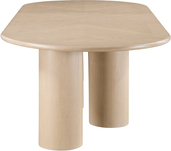 Meridian Furniture Dolan Art Deco Dining Table with Five Pedestal Base for Formal Large Gathering Spaces Oak 773Oak-T