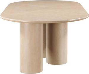 Meridian Furniture Dolan Art Deco Dining Table with Five Pedestal Base for Formal Large Gathering Spaces Oak 773Oak-T